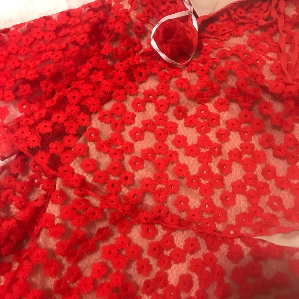 Lulus Someday Swoon Coral Red Embroidered Dress_7